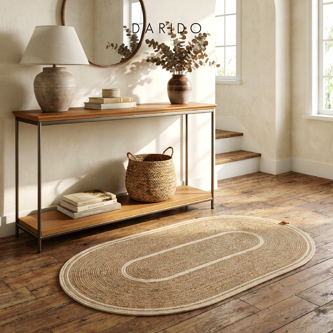 Tapis Ovalis : L'Élégance du Coton Tressé à la Main
