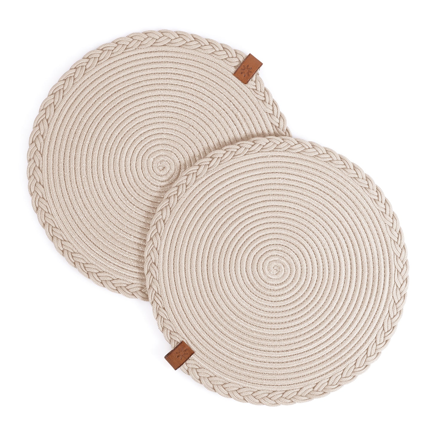 Lot de sous plat rond tressé 32 cm