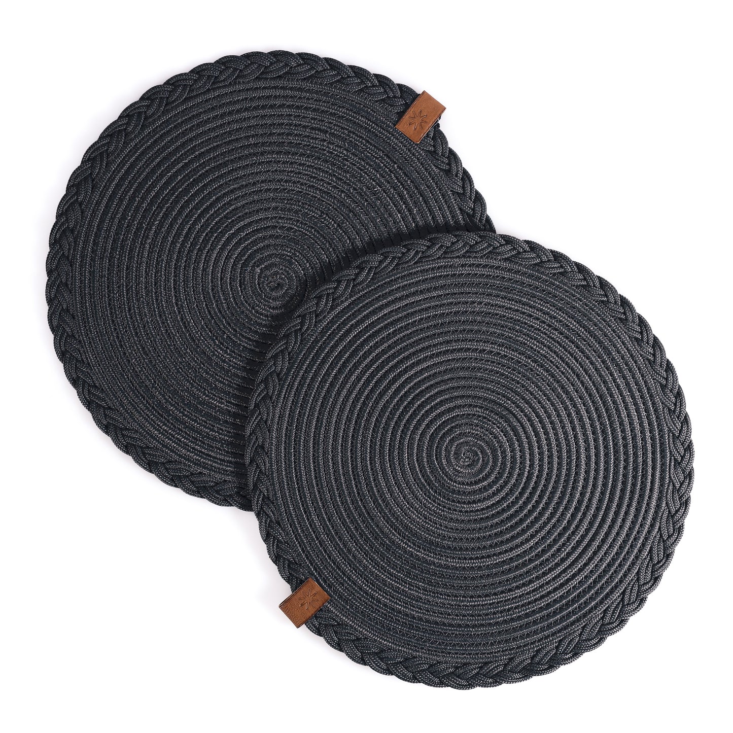 Lot de sous plat rond tressé 32 cm