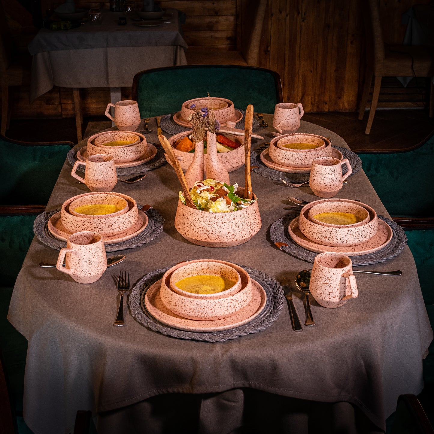Service à Table en grès Blanc