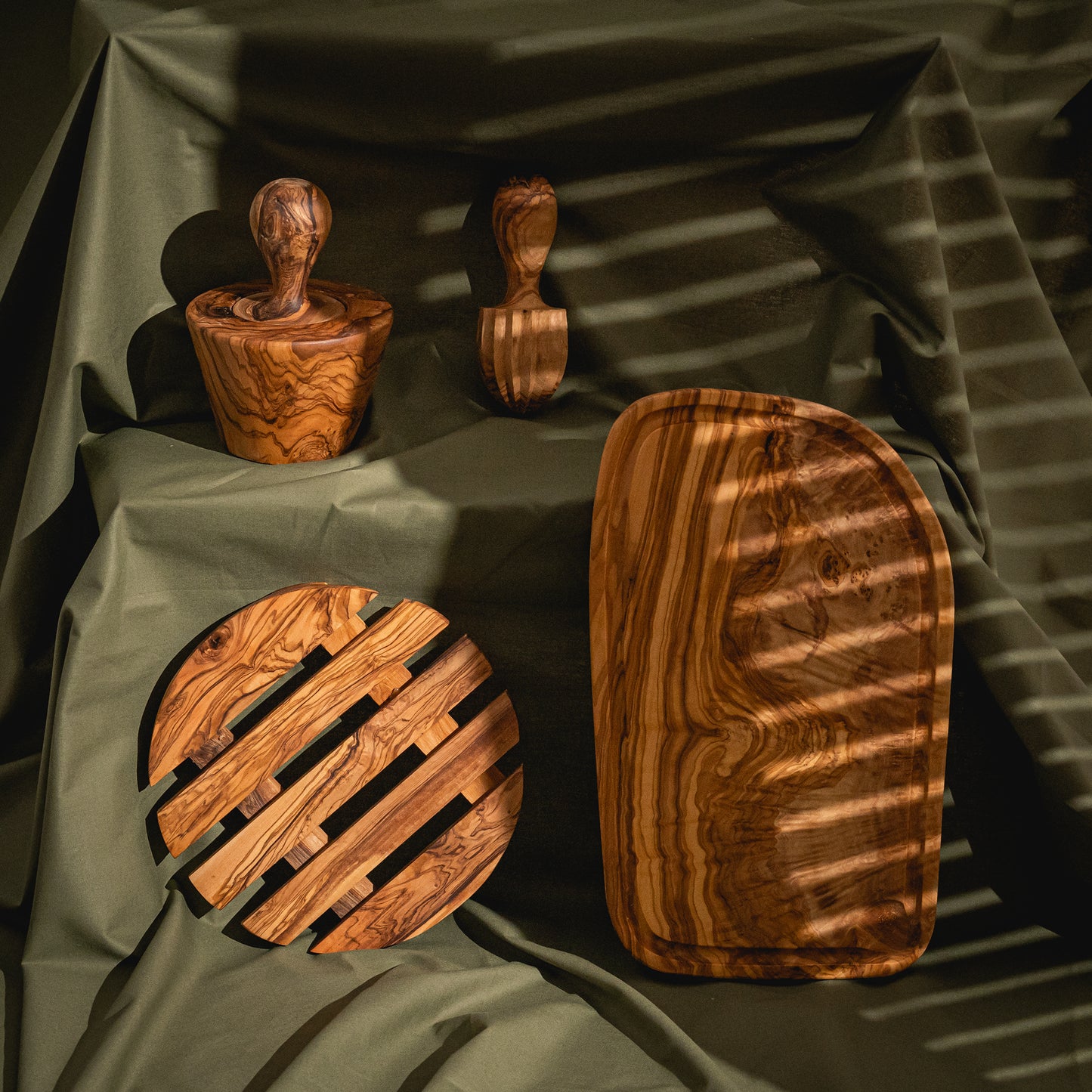 Pack de cuisine en bois d'olivier (4 pieces)