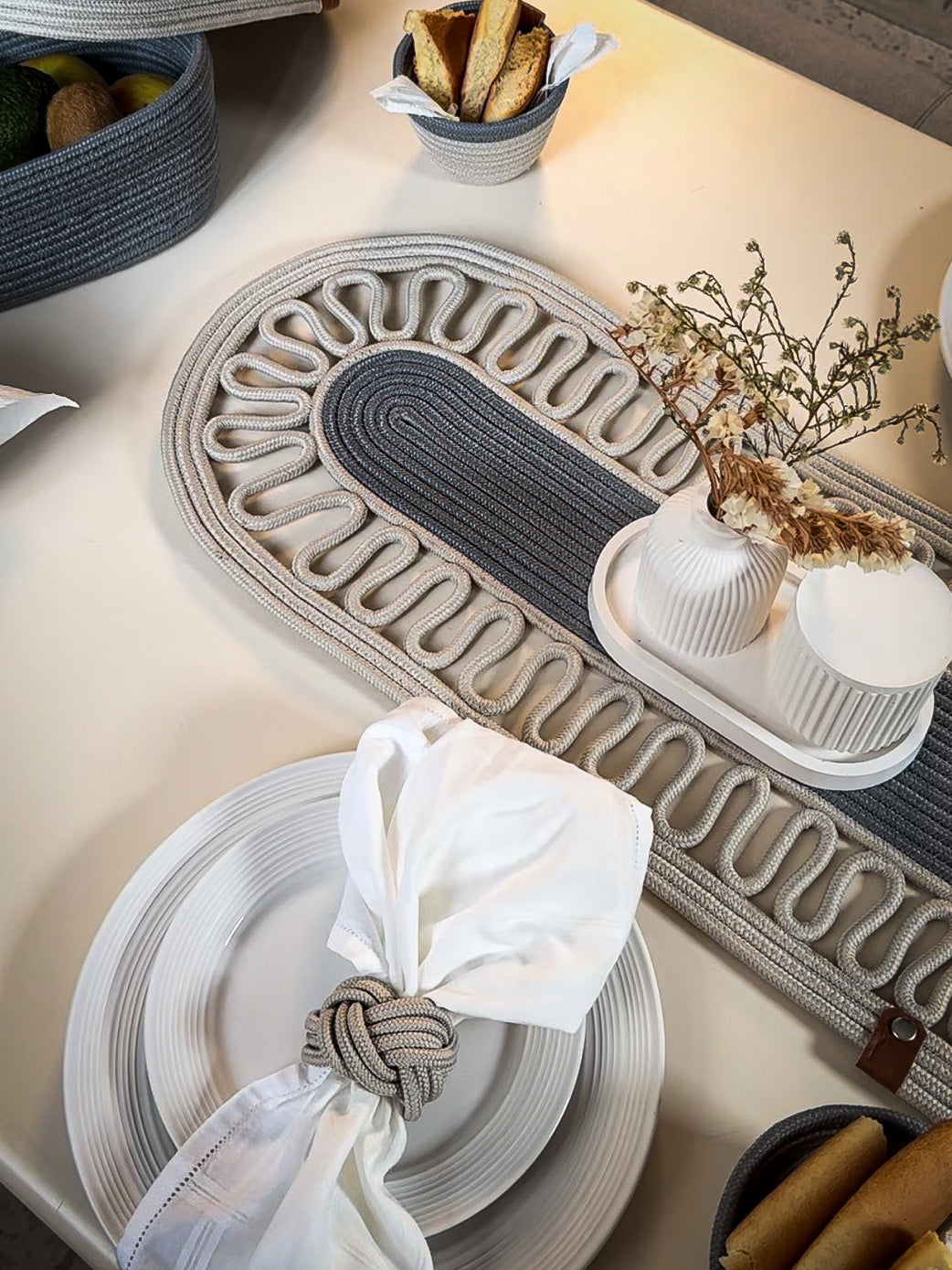 Set de Table Tressé à la Main en Fil de coton