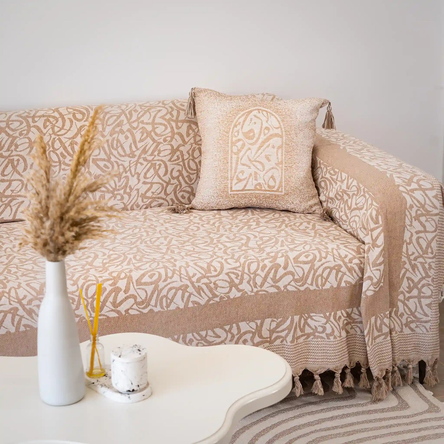 Housse de Coussin Calligraphie Double Face