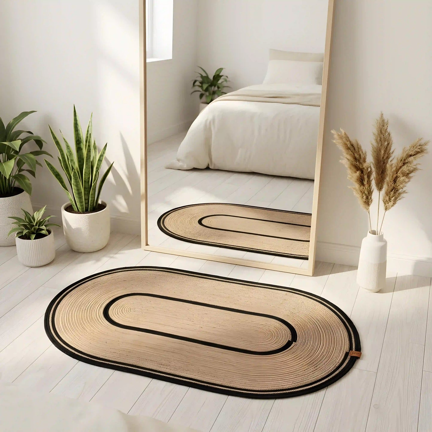 Tapis Ovalis : L'Élégance du Coton Tressé à la Main