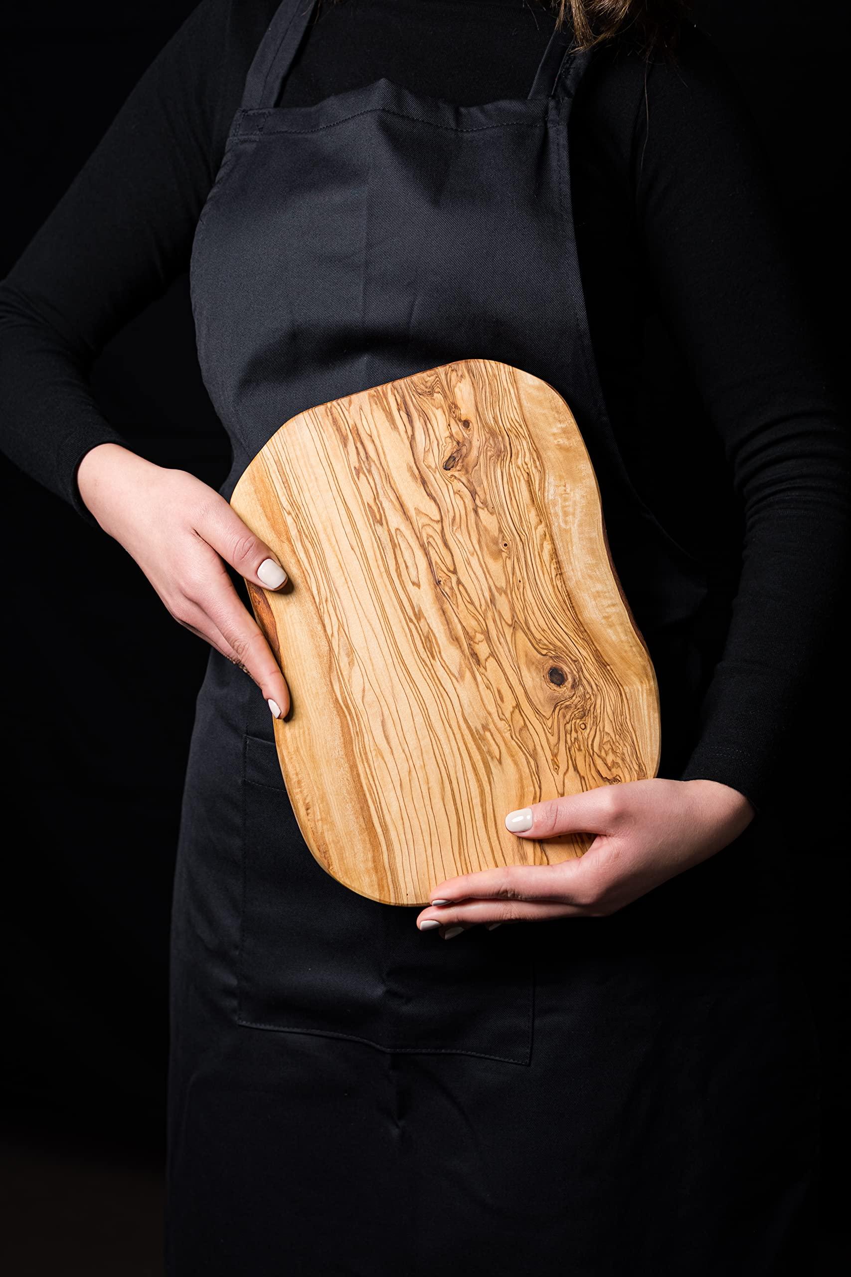 CRAFLAIR ~ 49-56 cm ~ Planche à découper en bois d'olivier avec rebord de jus ~ Plateau aperitif de service ~ Planche à charcuterie (grande CRAFLAIR ~ 49-56 cm ~ Planche à découper en bois d'olivier avec rebord de jus ~ Plateau aperitif de service ~ Planche à charcuterie (grande