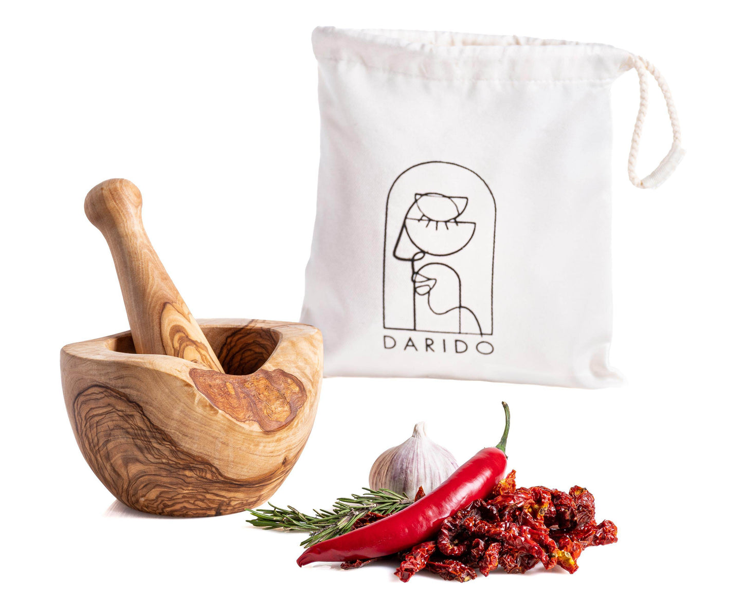 Mortar and Pestle - 14 x 8 x 8 CM Rustic - Darido