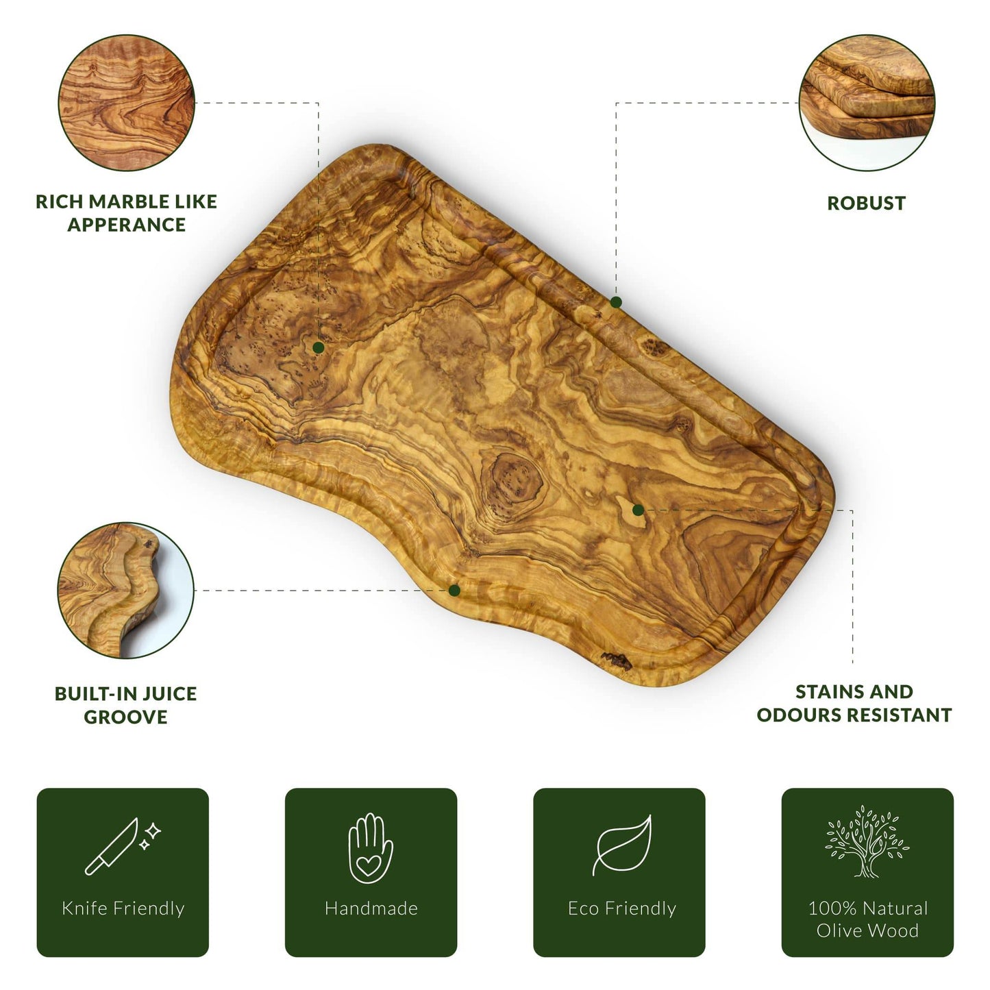 Cutting Board with Groove- 40 x 20 cm - Darido