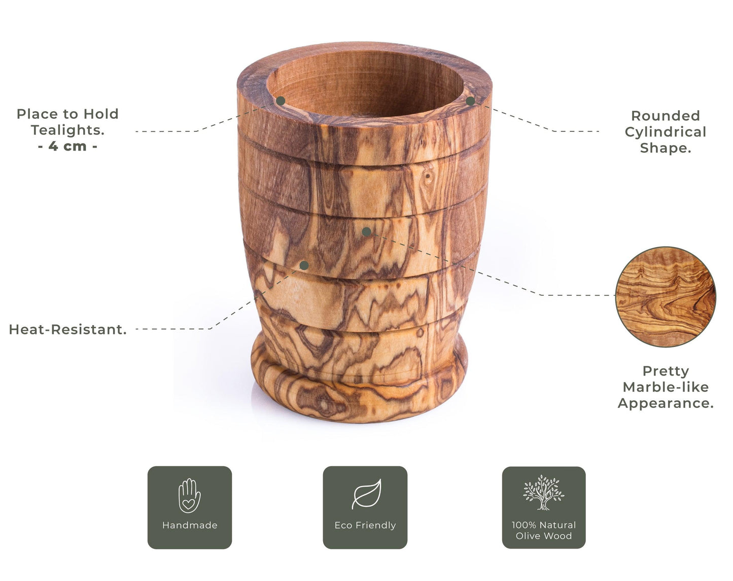 Set of 3 Candle Holders - Round - Darido