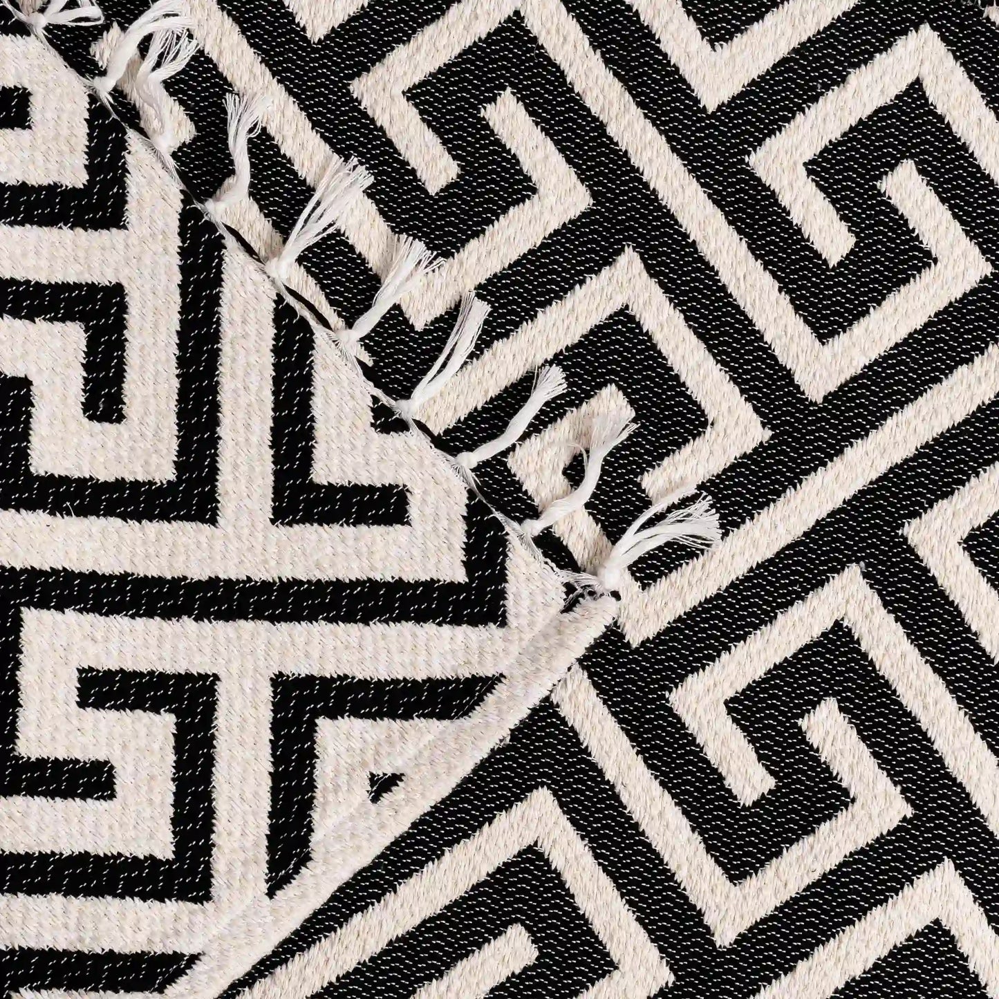 Tapis de Cuisine Carthage – Noir & Ivoire