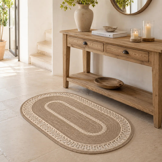 Tapis oval avec tresse