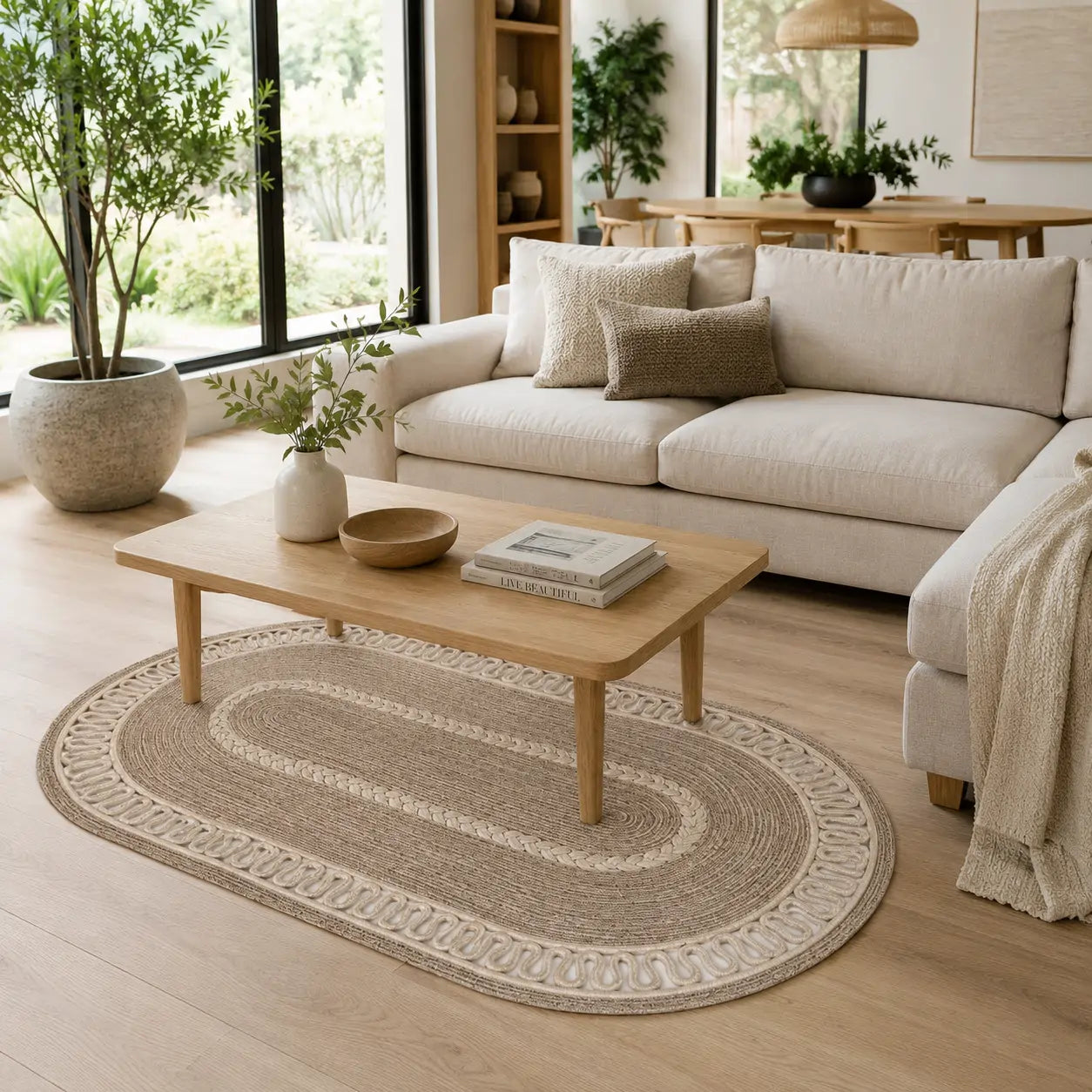 Tapis oval avec tresse
