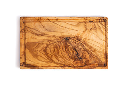 Planche à découper rustique en bois naturel avec rainures
