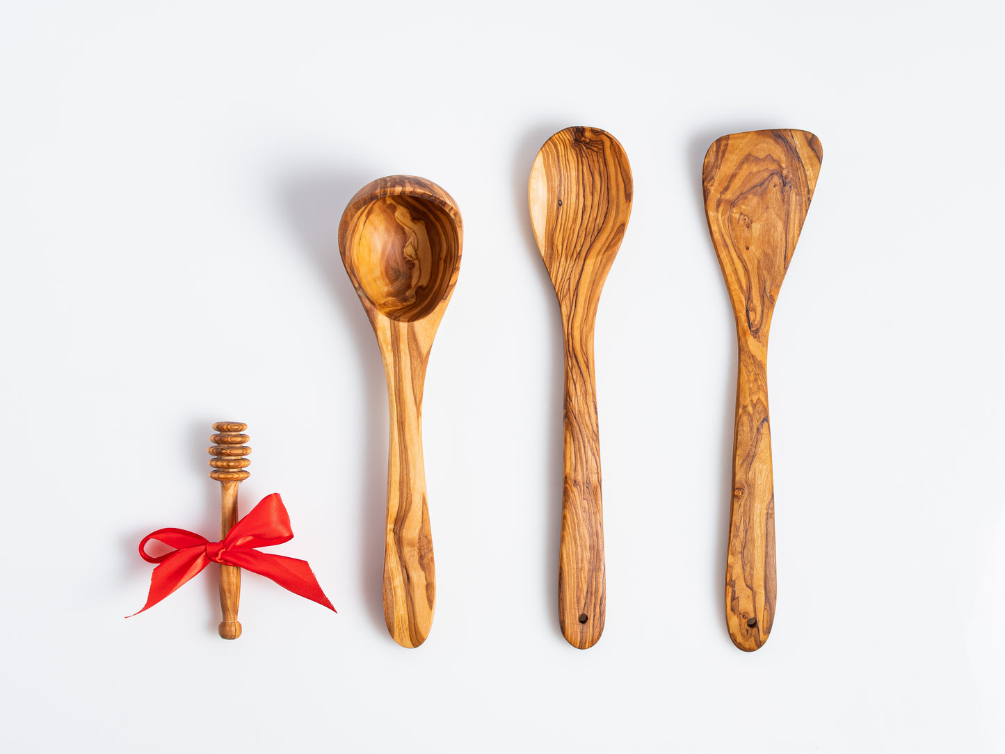 Série de 3 ustensiles de cuisine - cuillère , louche et spatule avec cuillère miel offerte!