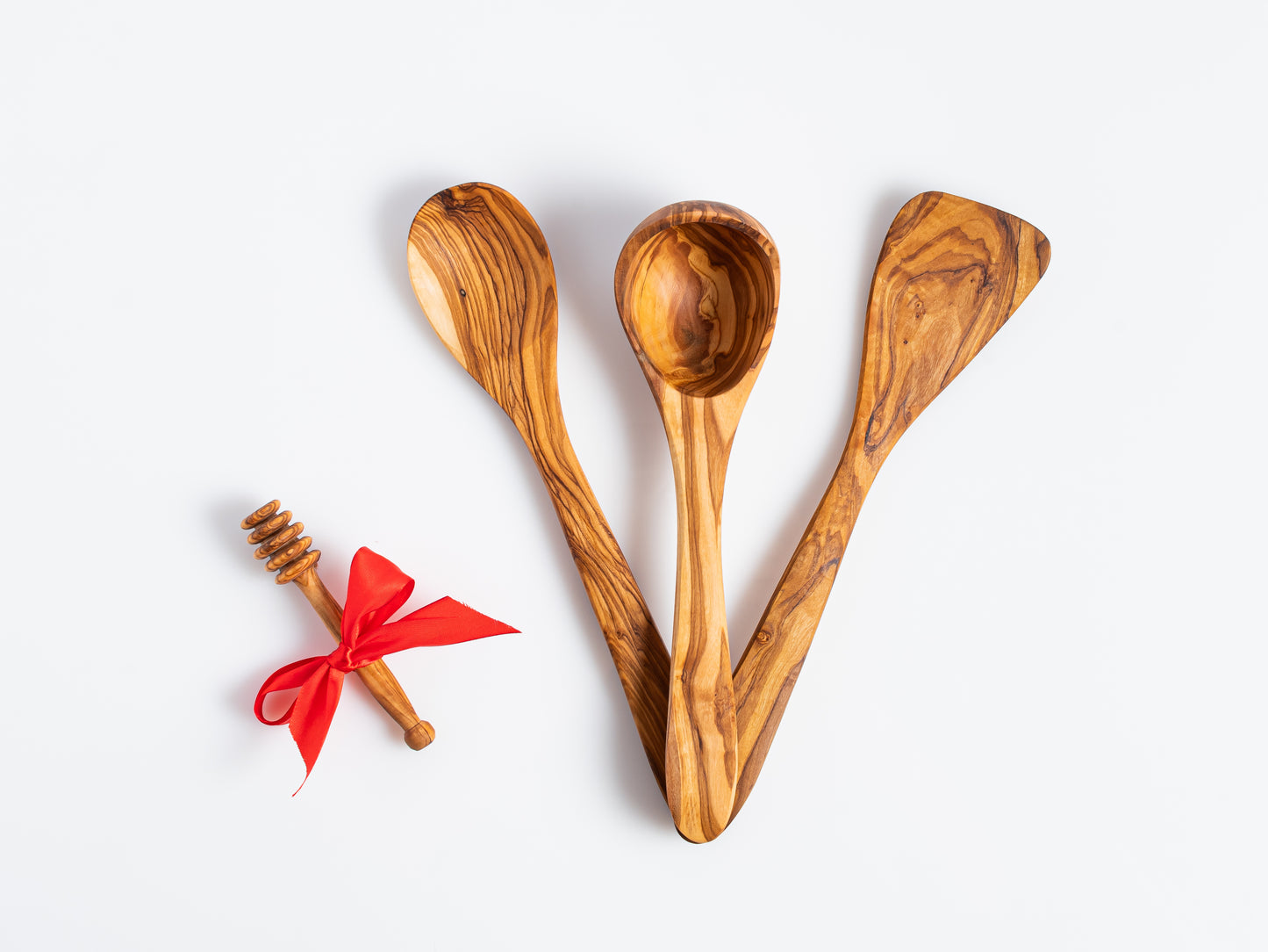 Série de 3 ustensiles de cuisine - cuillère , louche et spatule avec cuillère miel offerte!