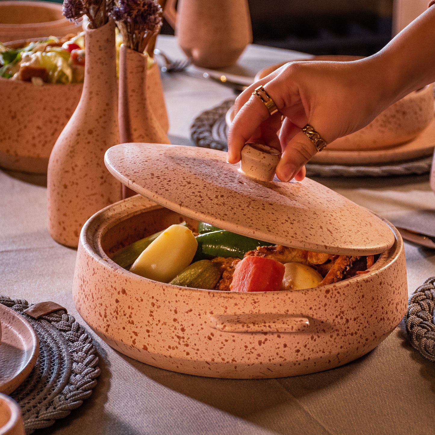 Service à Table en grès (35 pièces - 6 Personnes)