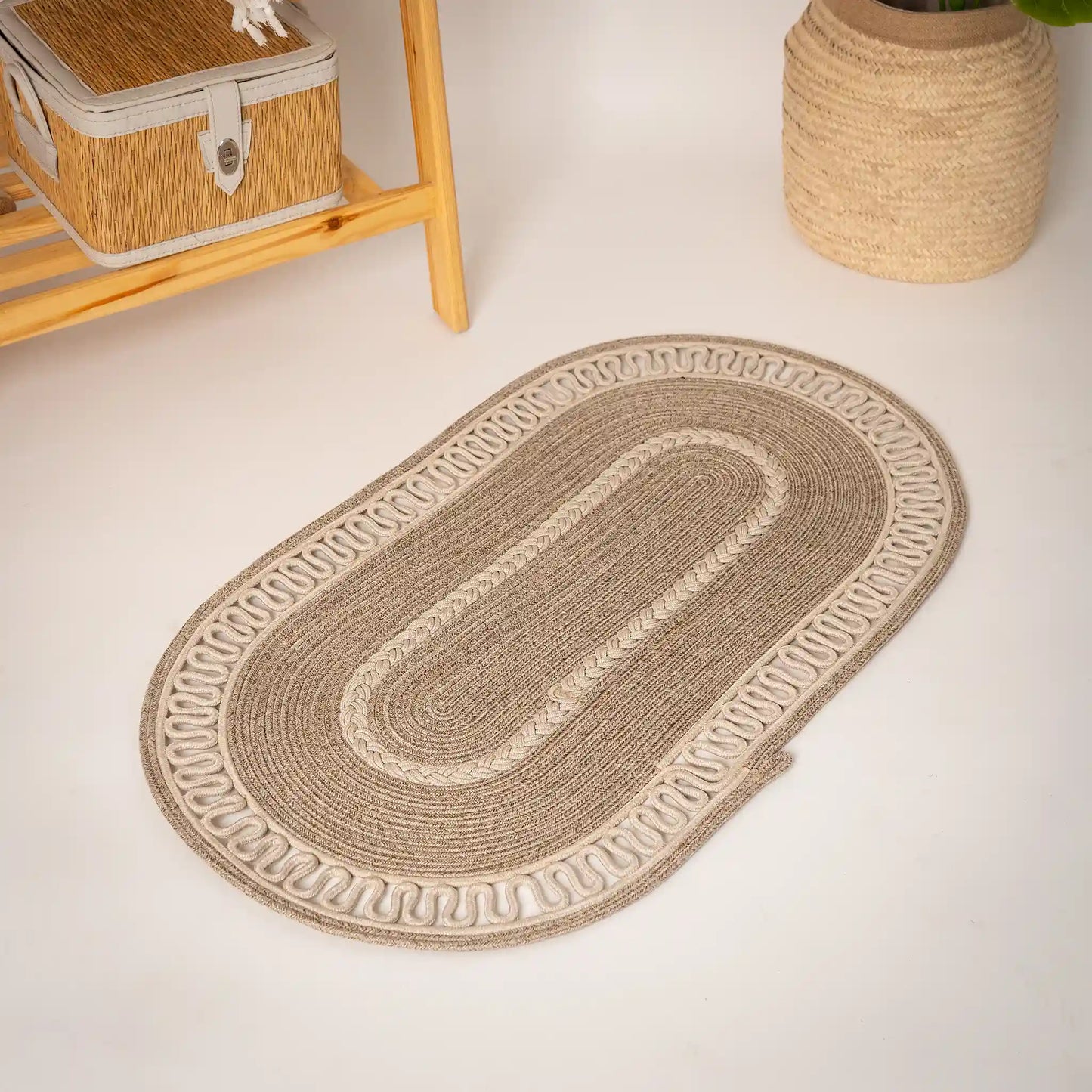 Tapis oval avec tresse