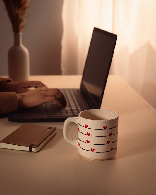 Mug Coeur Rayé