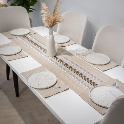 Chemin de Table en Lin Brodé - ARA