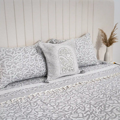 Parure de lit Design Calligraphie Avec 2 Housses de coussins