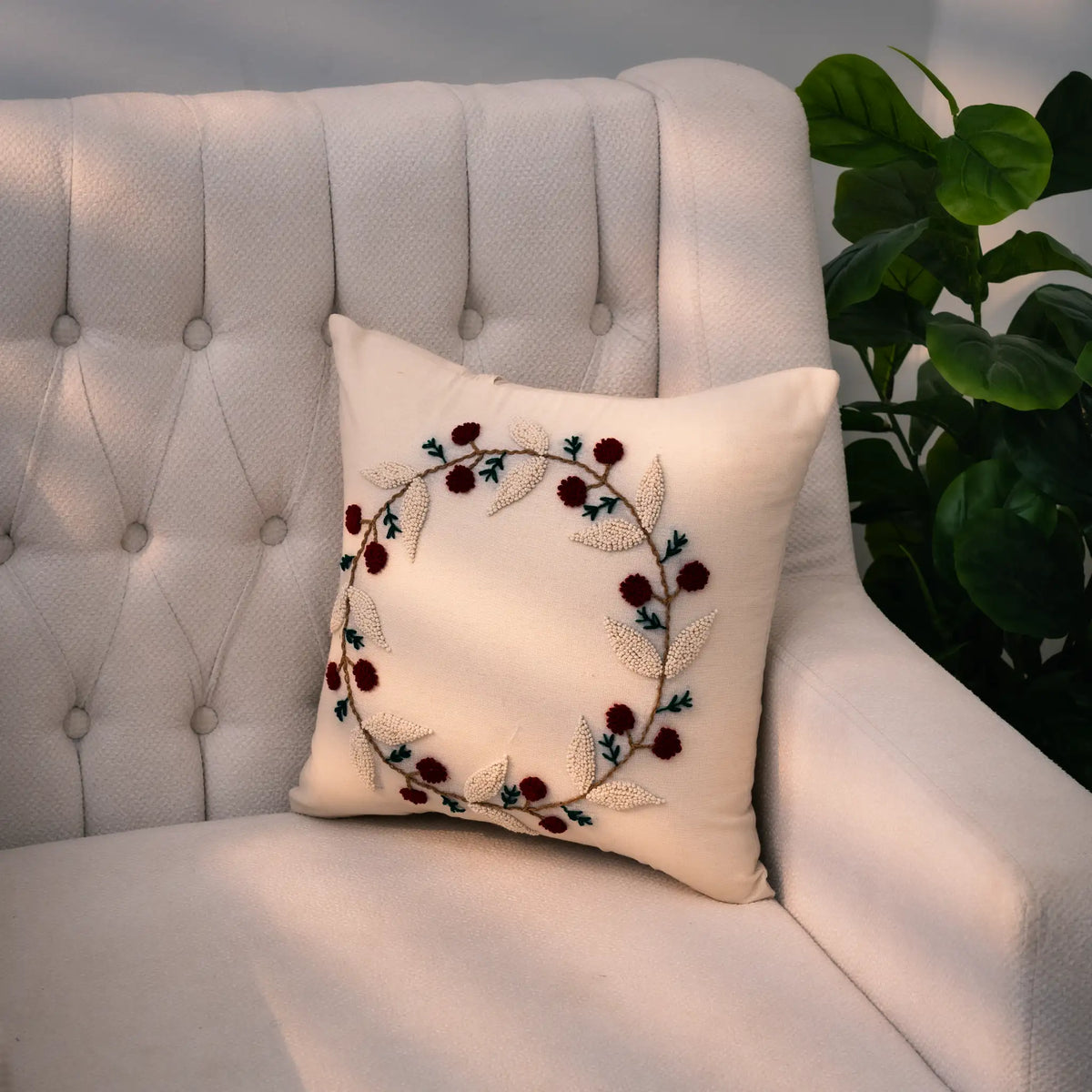 Housse de Coussin décoratif  - Halo Bordeaux