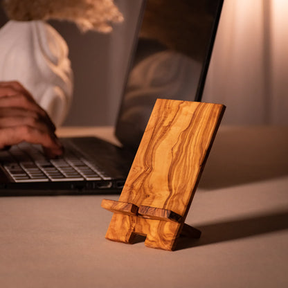 Support de Téléphone en Bois d’Olivier Ecostand