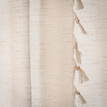 Rideau Anneau Artisanal 6 mètre en lin effet chiné couleur ecru, zezia