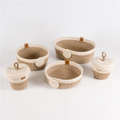 Paniers de rangement Organa  ensemble en fils de coton tressé à la main