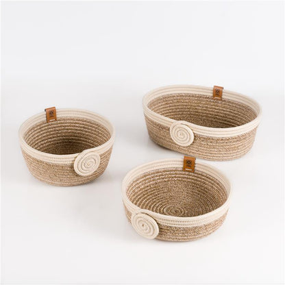 Paniers de rangement Organa  ensemble en fils de coton tressé à la main