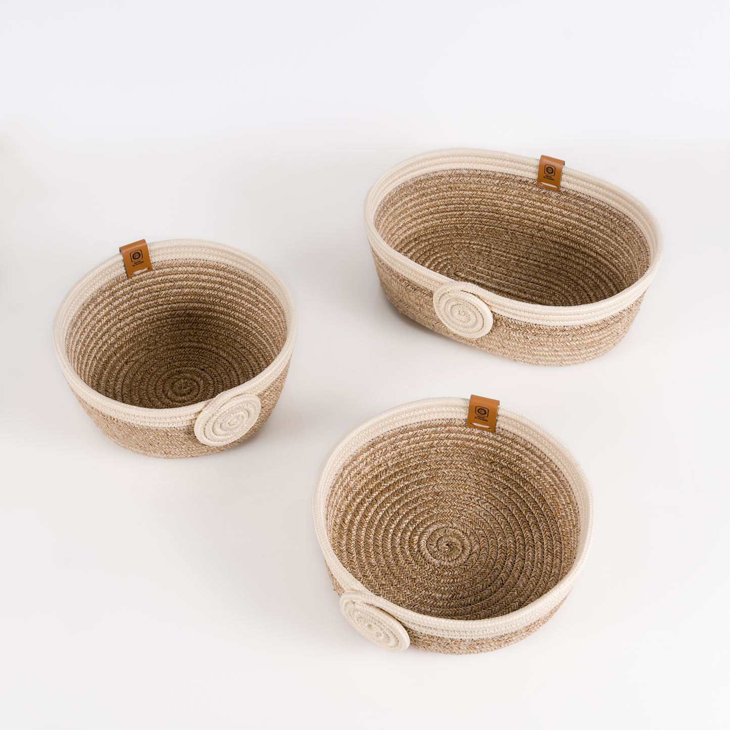 Paniers de rangement Organa  ensemble en fils de coton tressé à la main