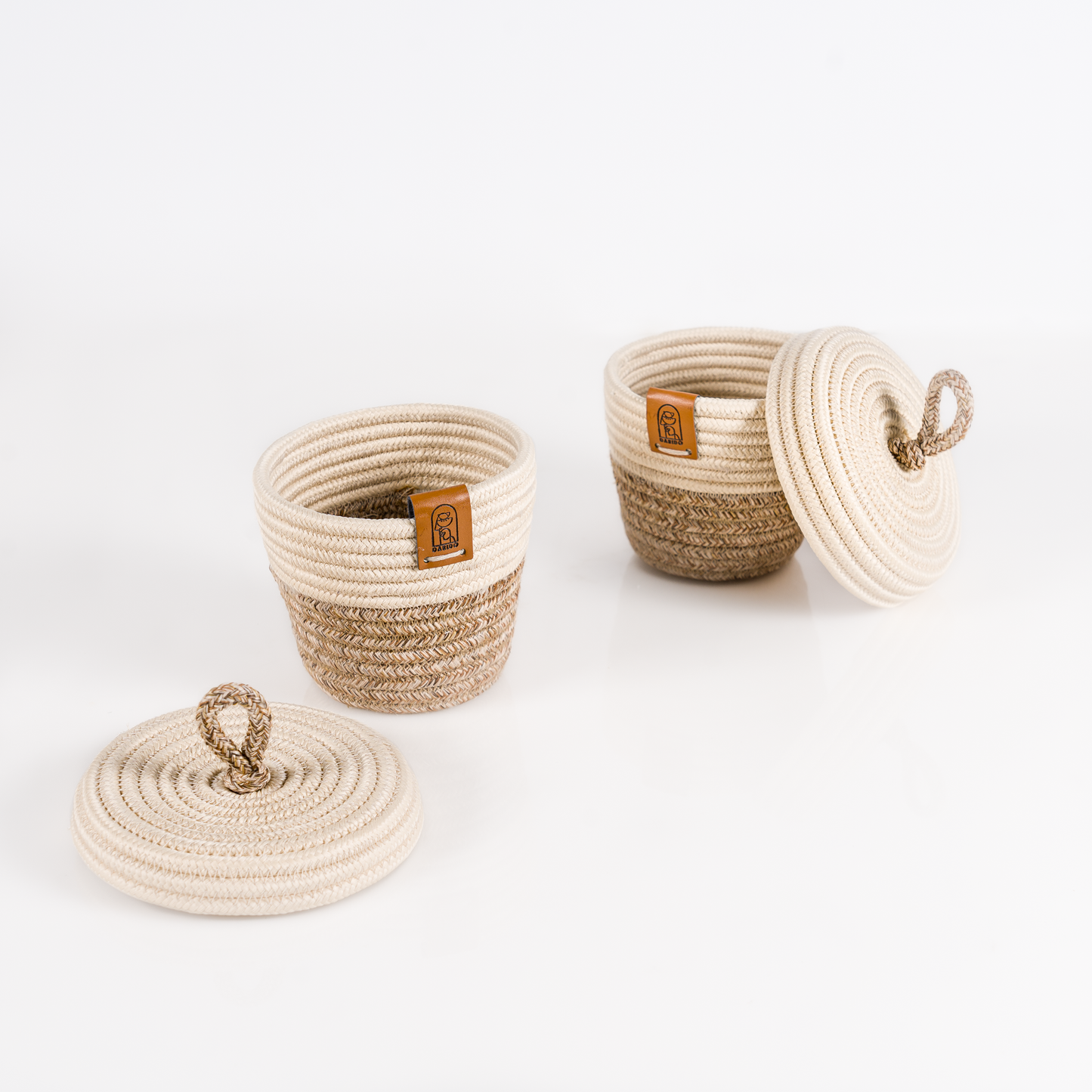 Paniers de rangement Organa  ensemble en fils de coton tressé à la main