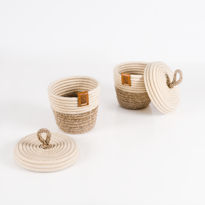 Paniers de rangement Organa  ensemble en fils de coton tressé à la main