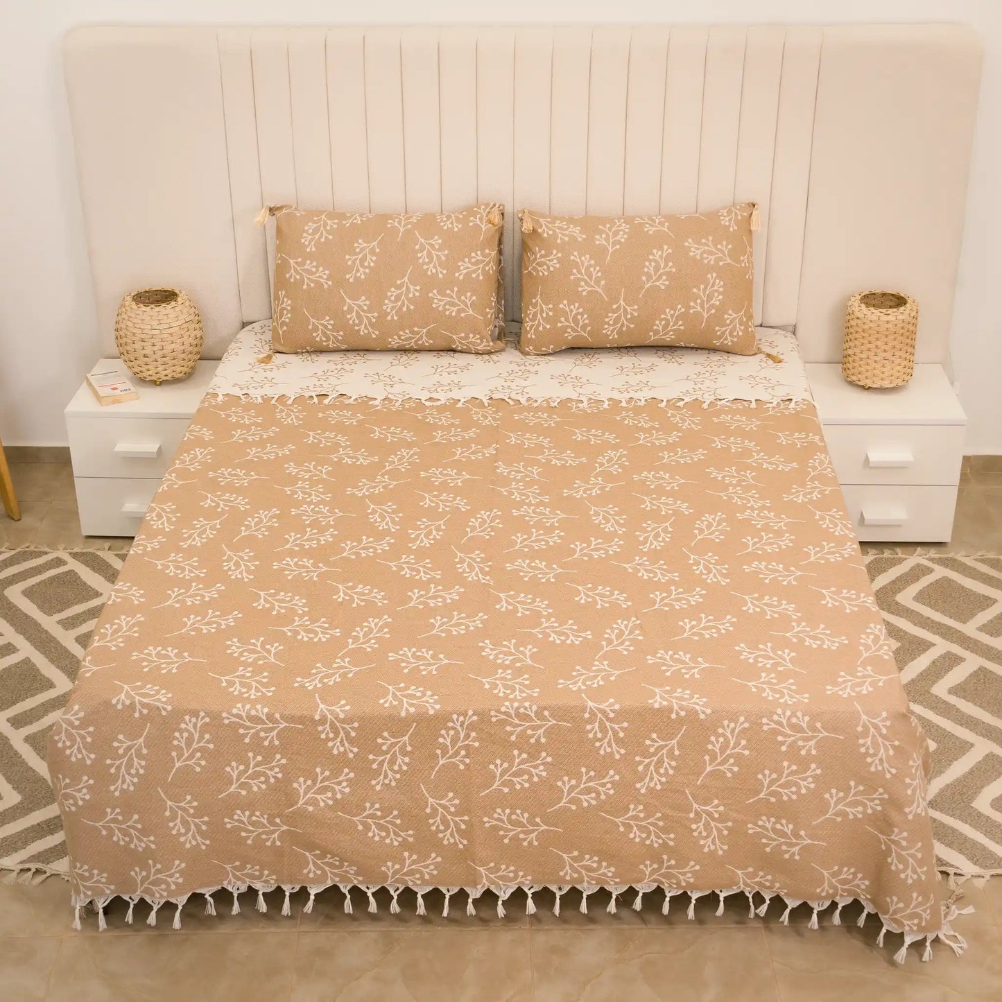 Parure de lit en coton Sakura avec deux housses de coussin