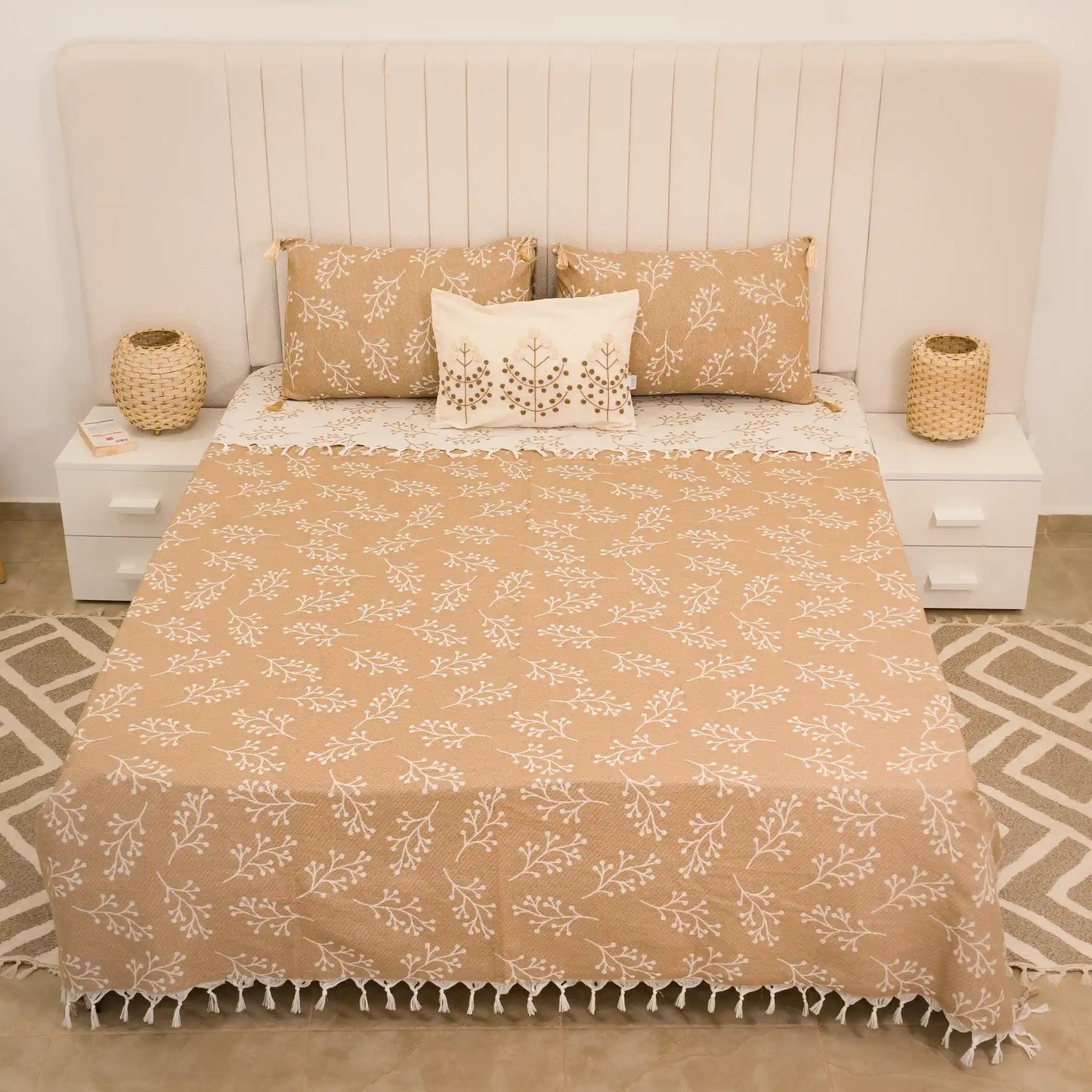 Parure de lit en coton Sakura avec deux housses de coussin