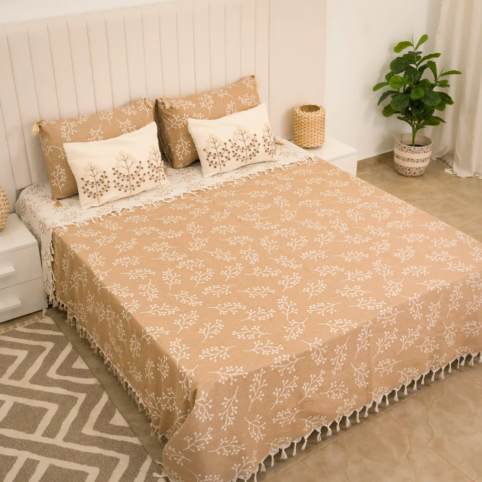 Parure de lit en coton Sakura avec deux housses de coussin