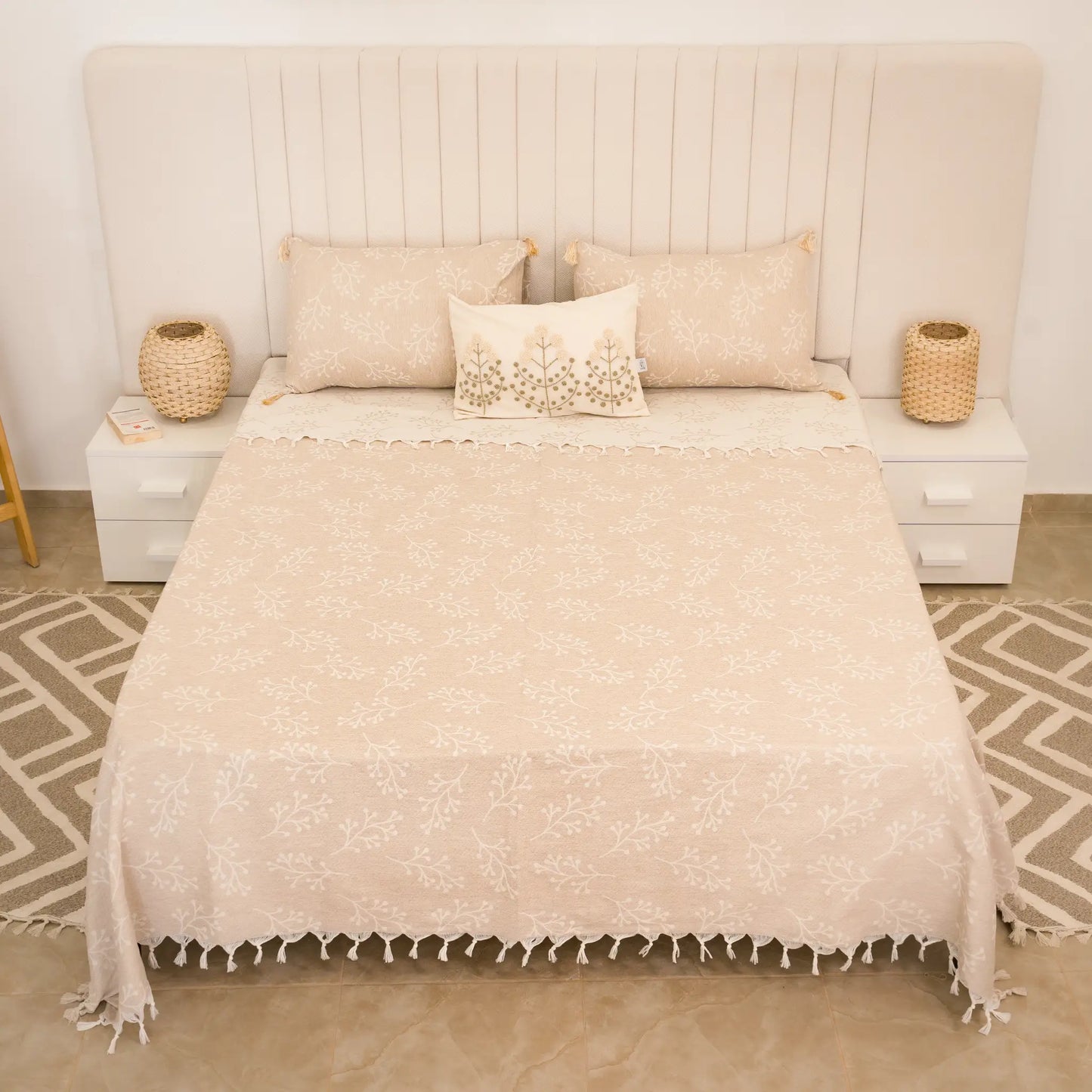 Parure de lit en coton Sakura avec deux housses de coussin