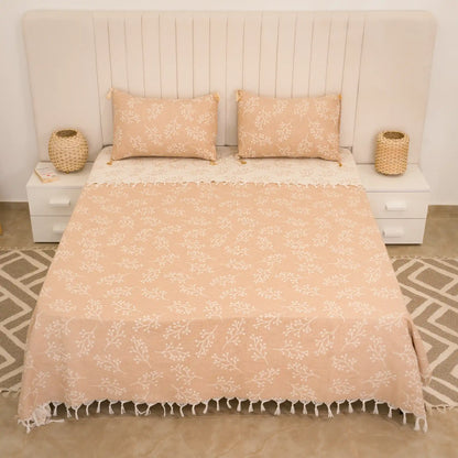 Parure de lit en coton Sakura avec deux housses de coussin