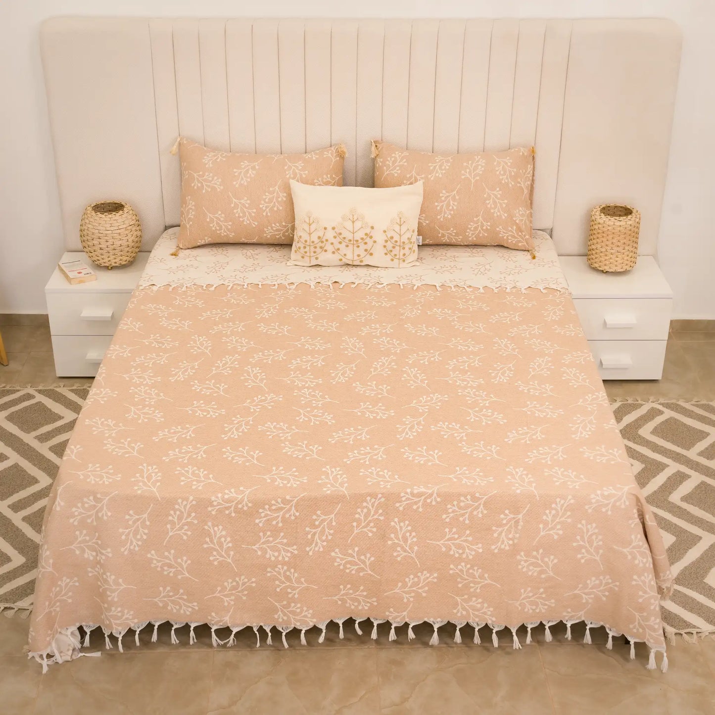 Parure de lit en coton Sakura avec deux housses de coussin