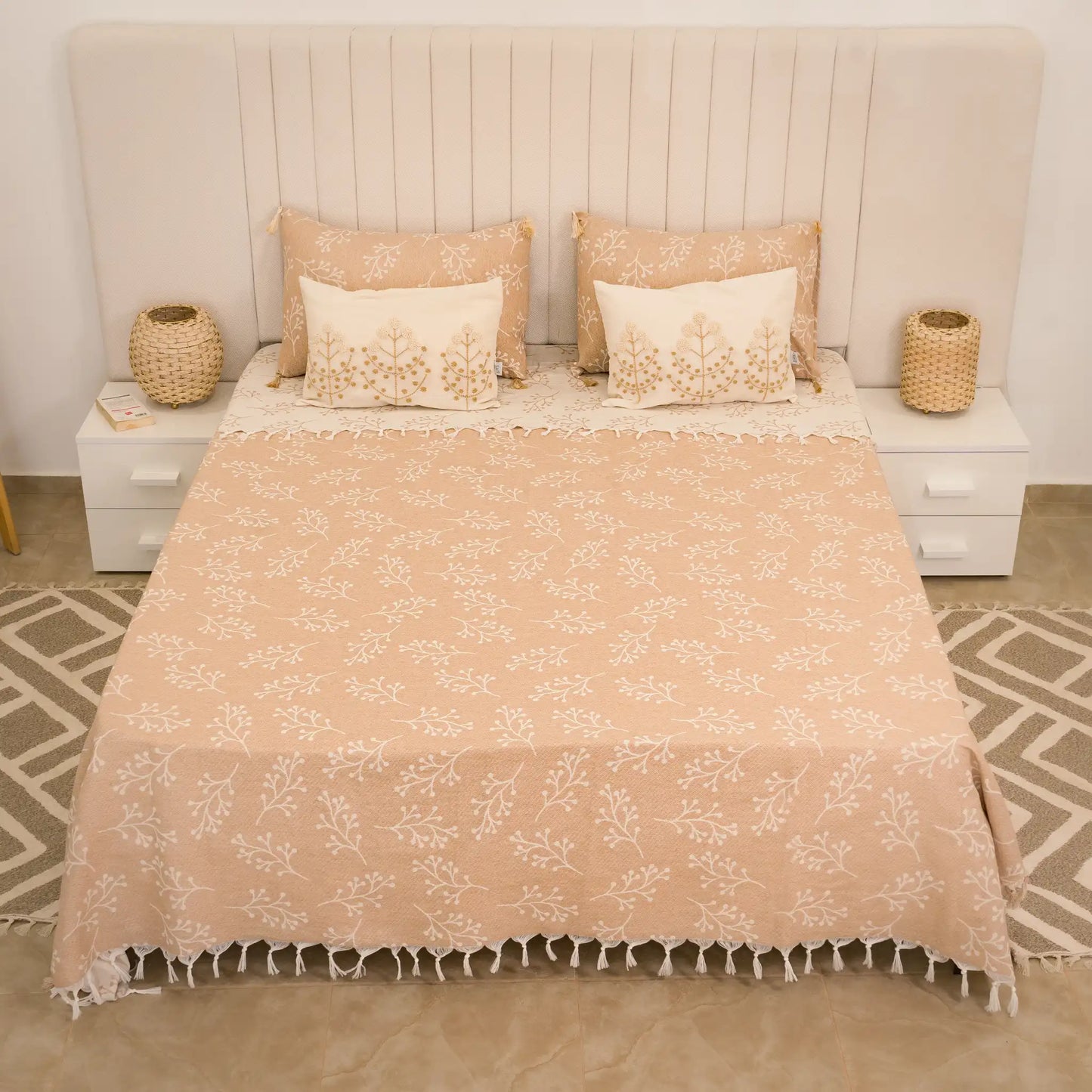 Parure de lit en coton Sakura avec deux housses de coussin