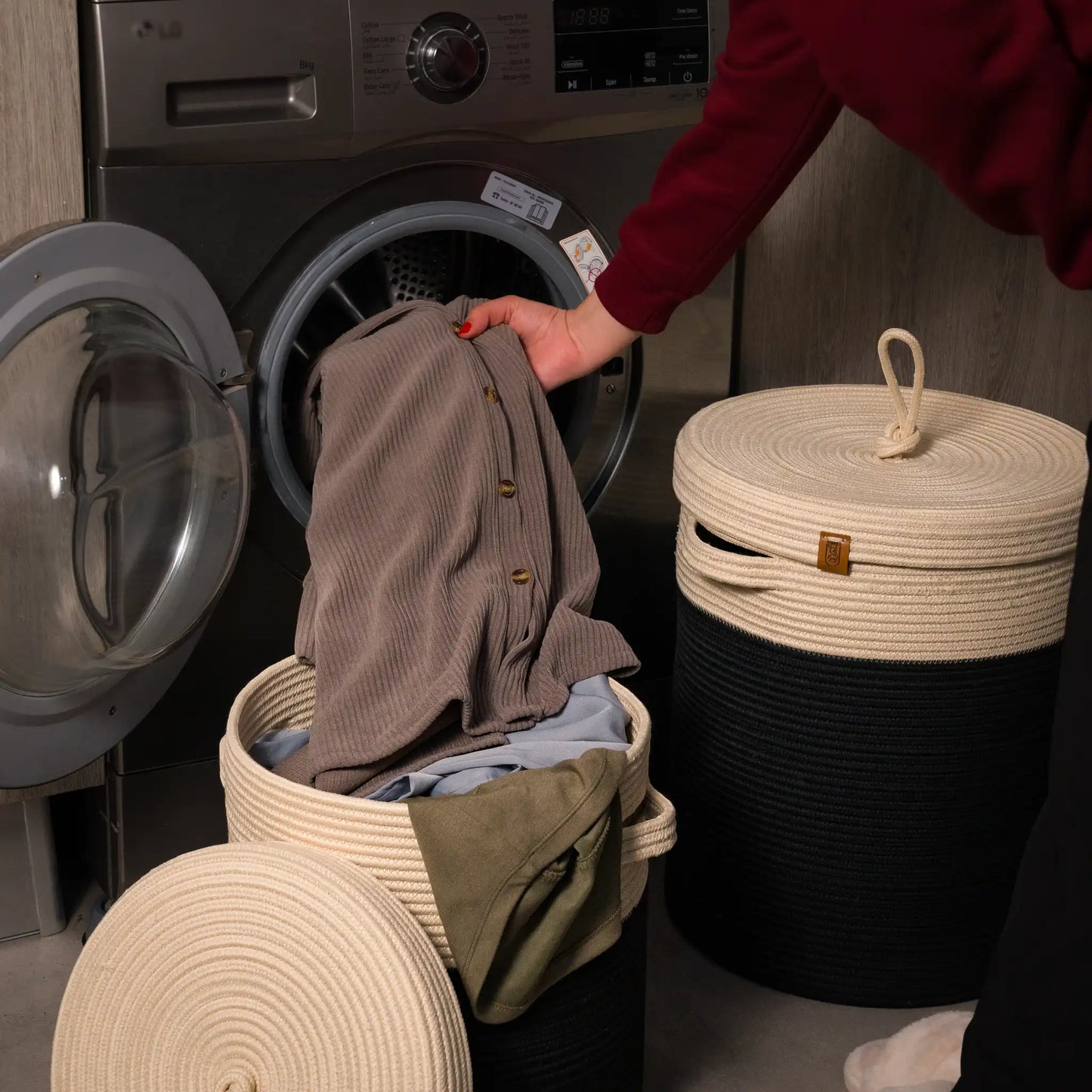 Paniers à Linge en fil tressé - Serie de 2