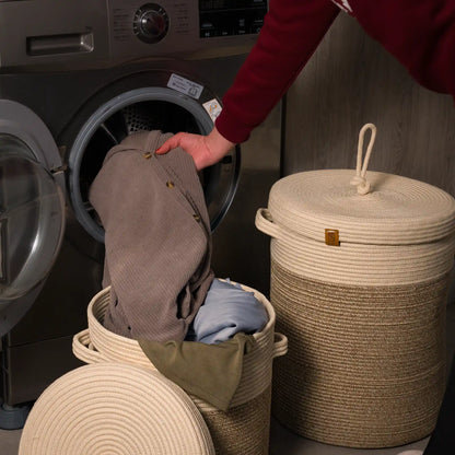 Paniers à Linge en fil tressé - Serie de 2