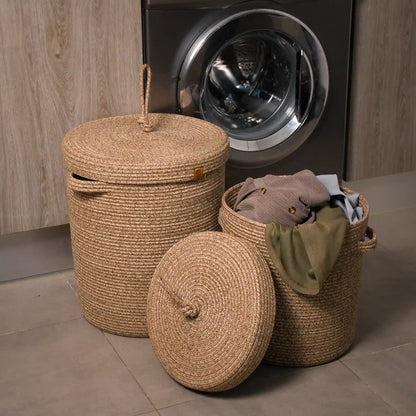 Paniers à Linge en fil tressé - Serie de 2