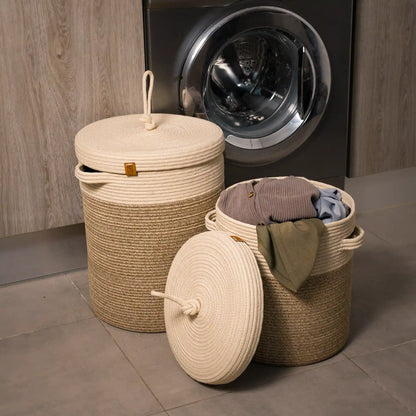 Paniers à Linge en fil tressé - Serie de 2