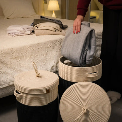 Paniers à Linge en fil tressé - Serie de 2