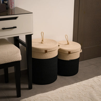 Paniers à Linge en fil tressé - Serie de 2