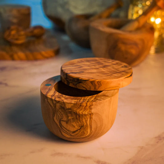 Boîte à Épices en Bois d’Olivier