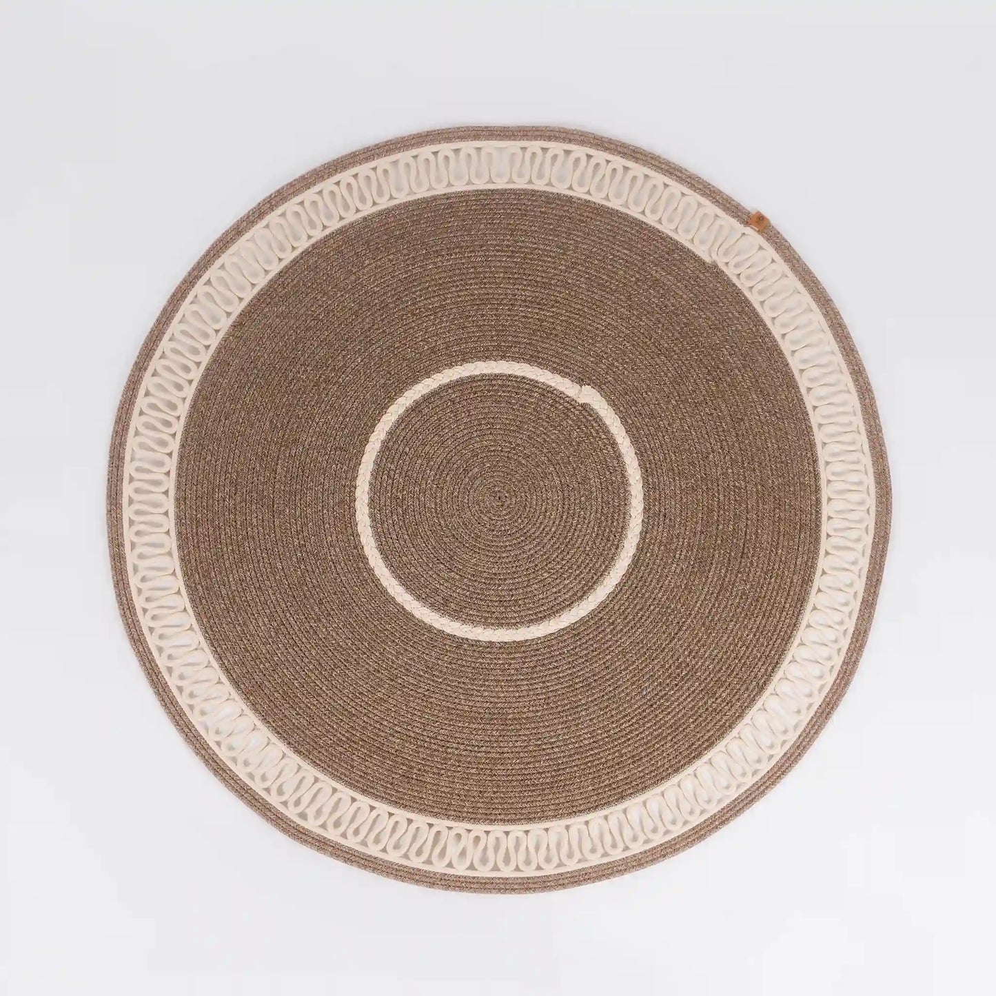 Tapis rond en Fil de Coton Tressé à la Main