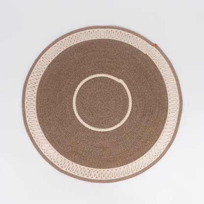 Tapis rond en Fil de Coton Tressé à la Main