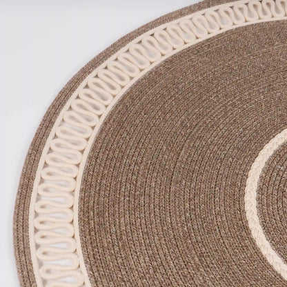 Tapis rond en Fil de Coton Tressé à la Main