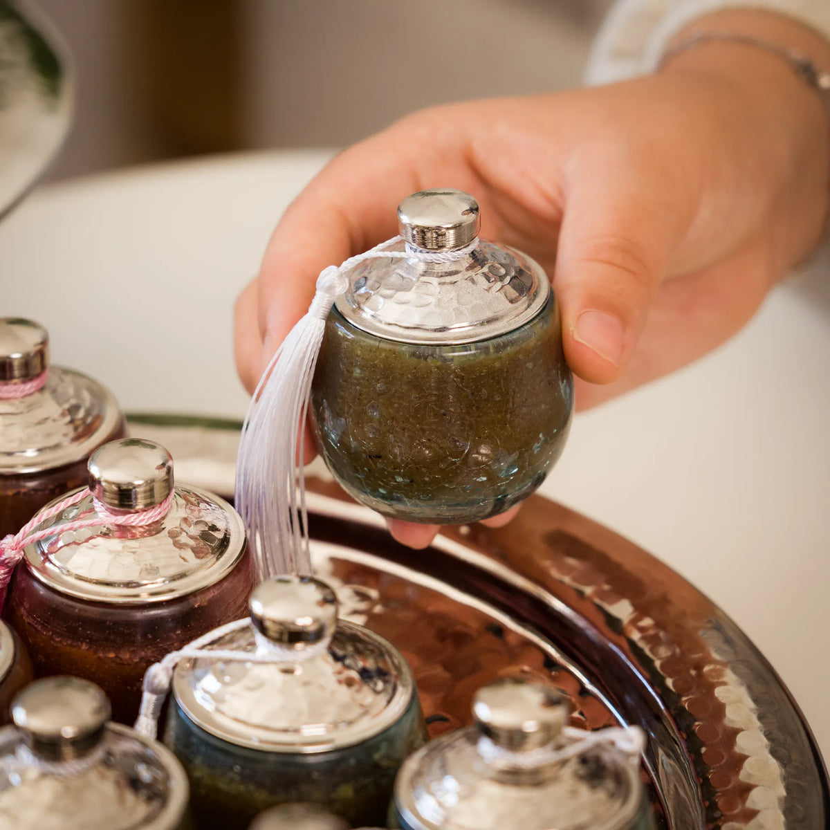 Boîte à zrir - en verre soufflé