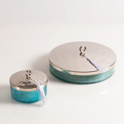 Boîte de présentation en verre soufflé & cuivre